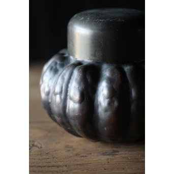 皆川堂 鎚起銅器 瓜型茶入　M198 