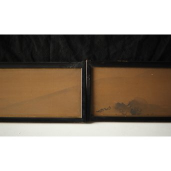 谷文晁 水墨襖絵　Z208 