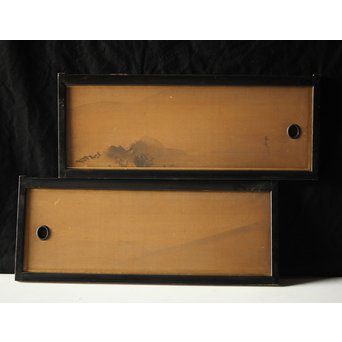 谷文晁 水墨襖絵　Z208