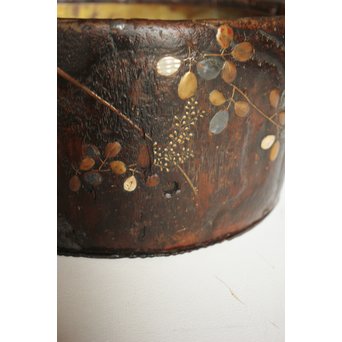 秋草蒔絵 古木桐火鉢/瓶掛　Q099 