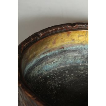 秋草蒔絵 古木桐火鉢/瓶掛　Q099 