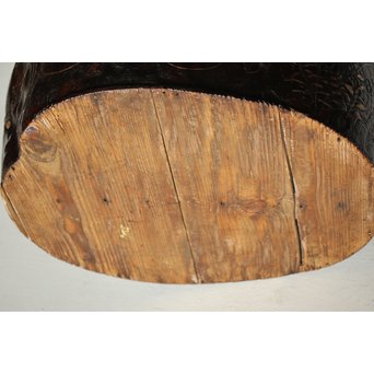 秋草蒔絵 古木桐火鉢/瓶掛　Q099 