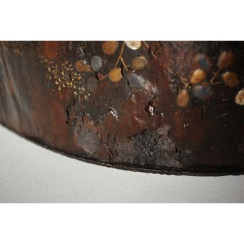 秋草蒔絵 古木桐火鉢/瓶掛　Q099 