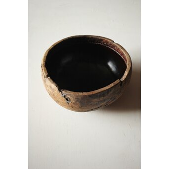 時代欅古木 銀鎹瓶掛/火鉢　X216 