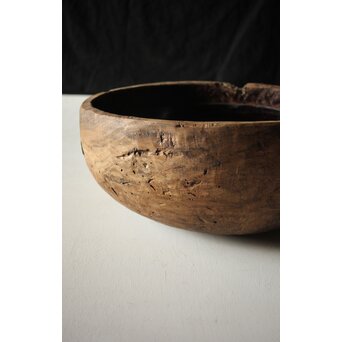 時代欅古木 銀鎹瓶掛/火鉢　X216 