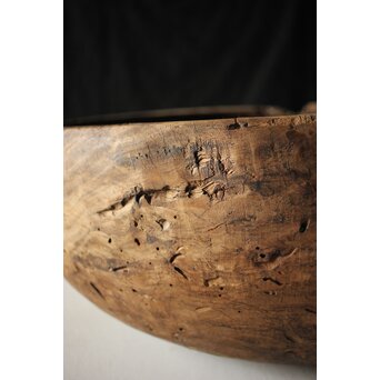 時代欅古木 銀鎹瓶掛/火鉢　X216 