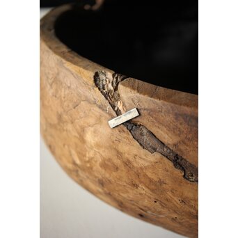 時代欅古木 銀鎹瓶掛/火鉢　X216 