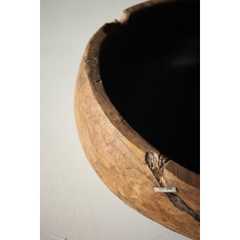 時代欅古木 銀鎹瓶掛/火鉢　X216 
