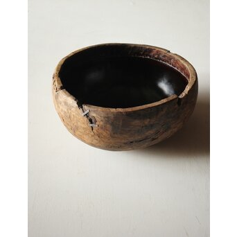 時代欅古木 銀鎹瓶掛/火鉢　X216 