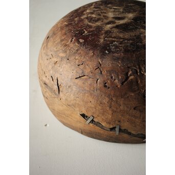 時代欅古木 銀鎹瓶掛/火鉢　X216 