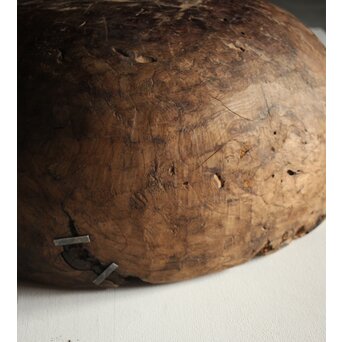時代欅古木 銀鎹瓶掛/火鉢　X216 