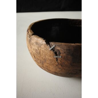 時代欅古木 銀鎹瓶掛/火鉢　X216 