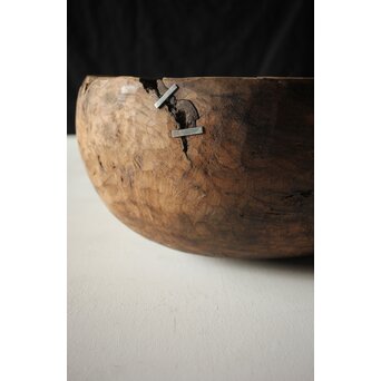 時代欅古木 銀鎹瓶掛/火鉢　X216 