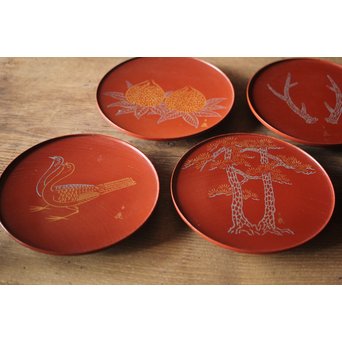 北原千鹿 祥瑞紋銘々皿　Q100 