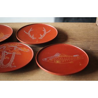 北原千鹿 祥瑞紋銘々皿　Q100 