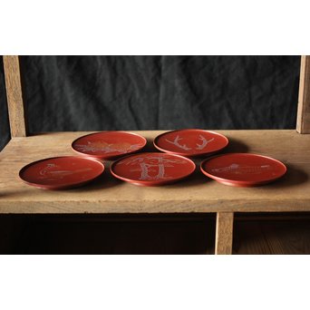 北原千鹿 祥瑞紋銘々皿　Q100 