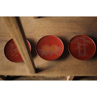 北原千鹿 祥瑞紋銘々皿　Q100 