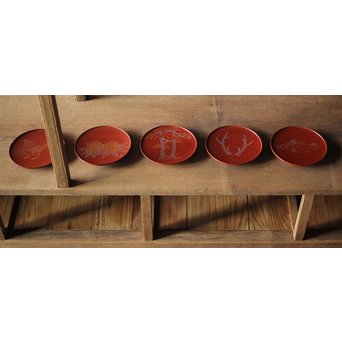 北原千鹿 祥瑞紋銘々皿　Q100 