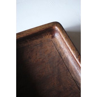 欅古材 刳貫四方盆　X218 