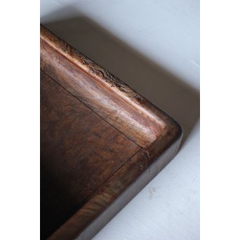 欅古材 刳貫四方盆　X218 