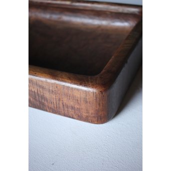 欅古材 刳貫四方盆　X218 