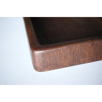 欅古材 刳貫四方盆　X218 