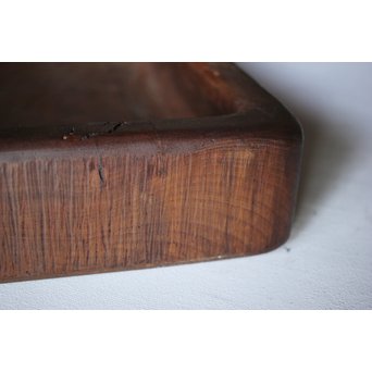 欅古材 刳貫四方盆　X218 