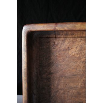 欅古材 刳貫四方盆　X218 