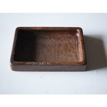 欅古材 刳貫四方盆　X218 