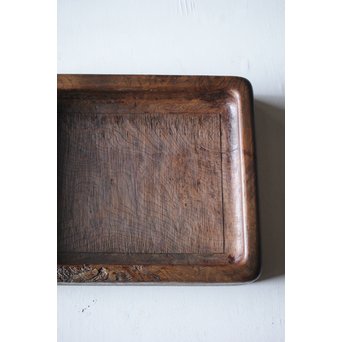 欅古材 刳貫四方盆　X218 