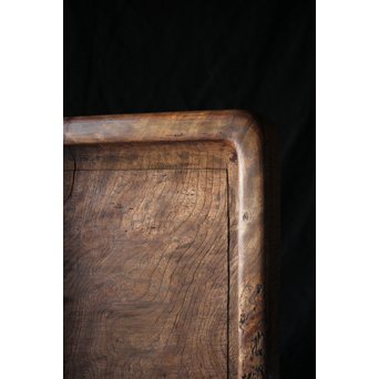 欅古材 刳貫四方盆　X218 