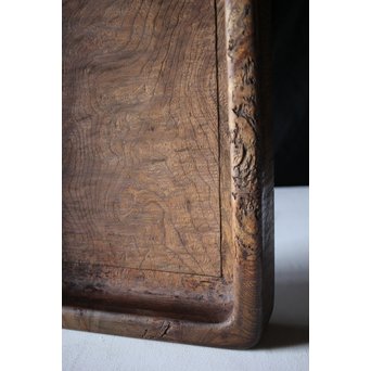 欅古材 刳貫四方盆　X218 