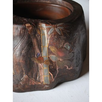 蒔絵刳貫火鉢　Q102 