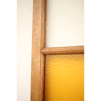 市松黄色ガラス 楢の建具 2枚1組　GD1279Y 