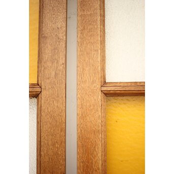 市松黄色ガラス 楢の建具 2枚1組　GD1279Y 