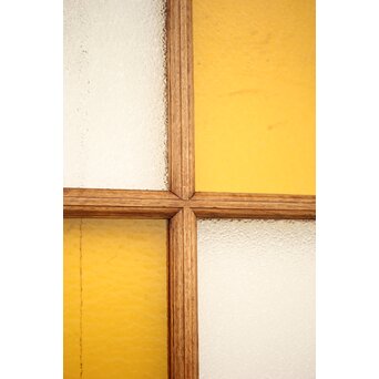 市松黄色ガラス 楢の建具 2枚1組　GD1279Y 