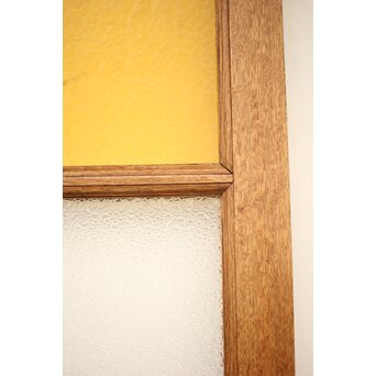 市松黄色ガラス 楢の建具 2枚1組　GD1279Y 