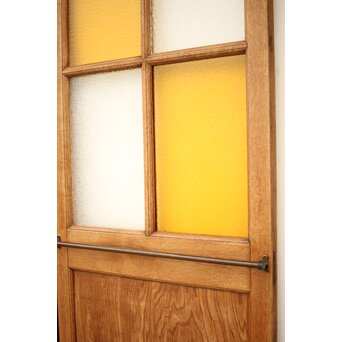 市松黄色ガラス 楢の建具 2枚1組　GD1279Y 