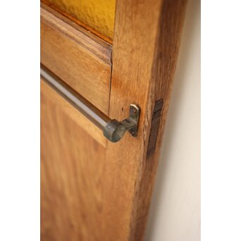 市松黄色ガラス 楢の建具 2枚1組　GD1279Y 