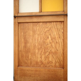 市松黄色ガラス 楢の建具 2枚1組　GD1279Y 