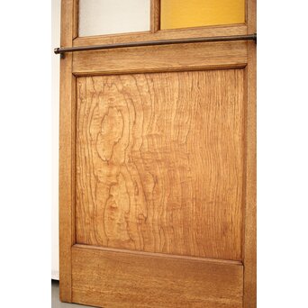 市松黄色ガラス 楢の建具 2枚1組　GD1279Y 