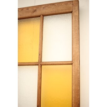市松黄色ガラス 楢の建具 2枚1組　GD1279Y 