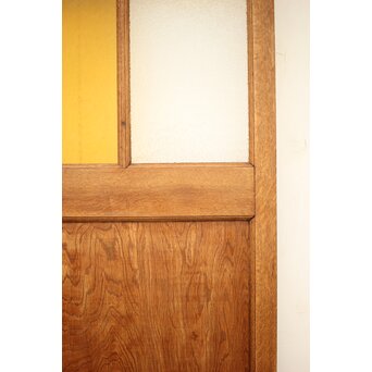 市松黄色ガラス 楢の建具 2枚1組　GD1279Y 