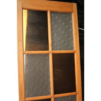 市松黄色ガラス 楢の建具 2枚1組　GD1279Y 