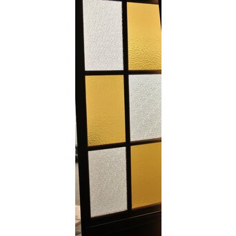 市松黄色ガラス 楢の建具 2枚1組　GD1279Y 