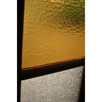 市松黄色ガラス 楢の建具 2枚1組　GD1279Y 