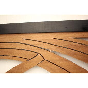 黒枠 マトイ木彫欄間 2枚1組　R2552YD 