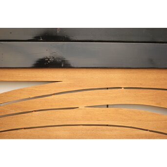 黒枠 マトイ木彫欄間 2枚1組　R2552YD 