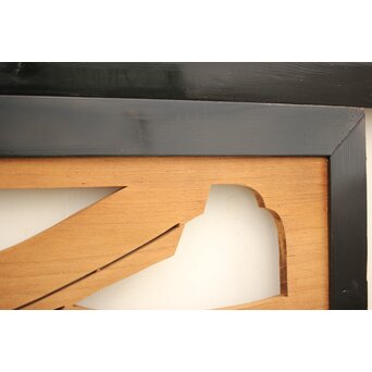 黒枠 マトイ木彫欄間 2枚1組　R2552YD 