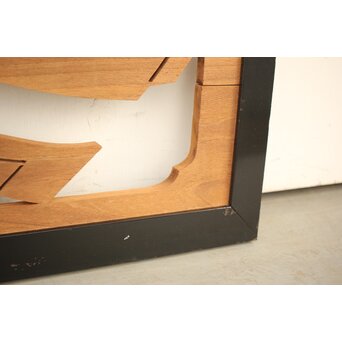 黒枠 マトイ木彫欄間 2枚1組　R2552YD 